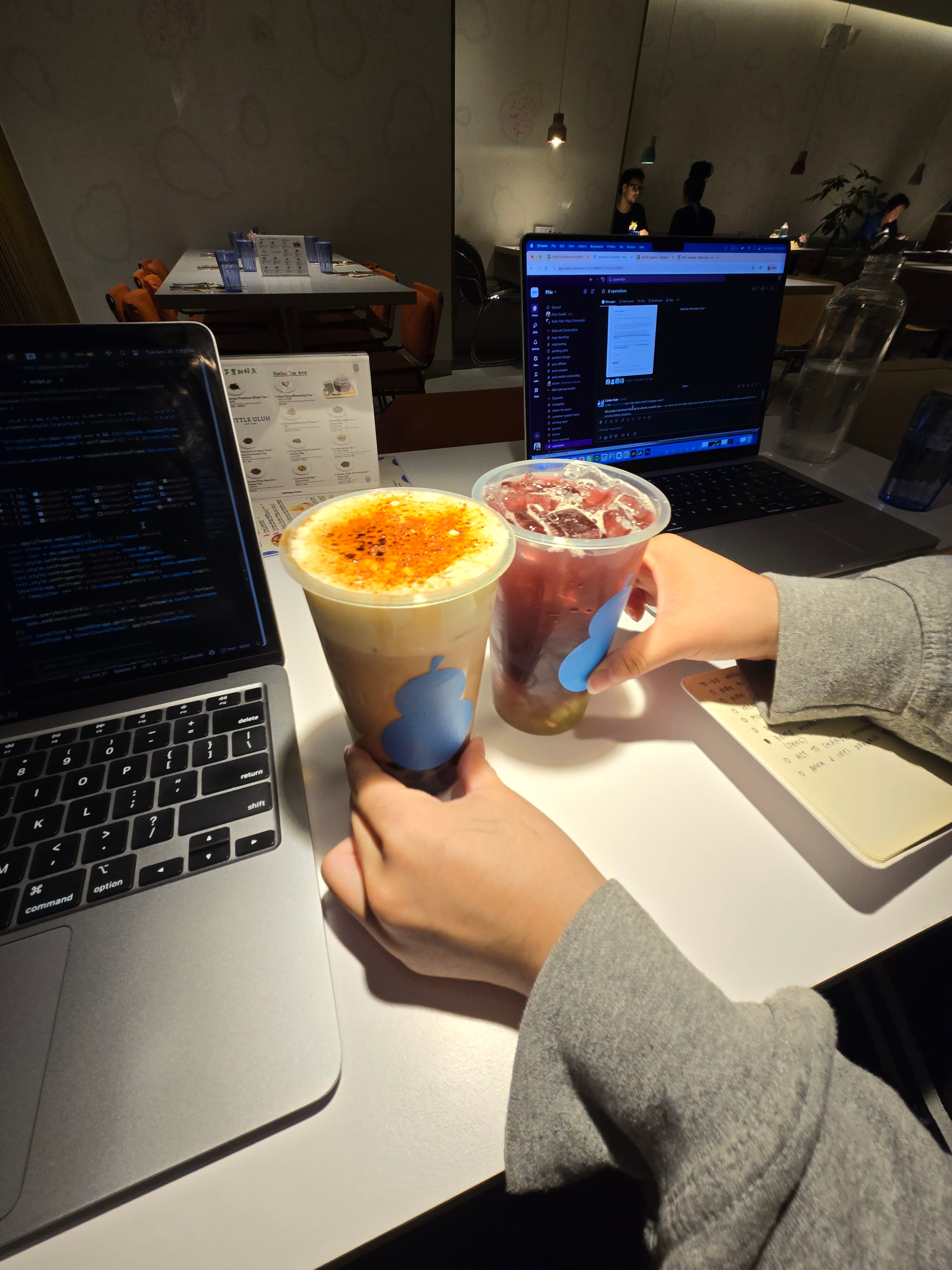 Working on TPIK w Kaya @ cafe