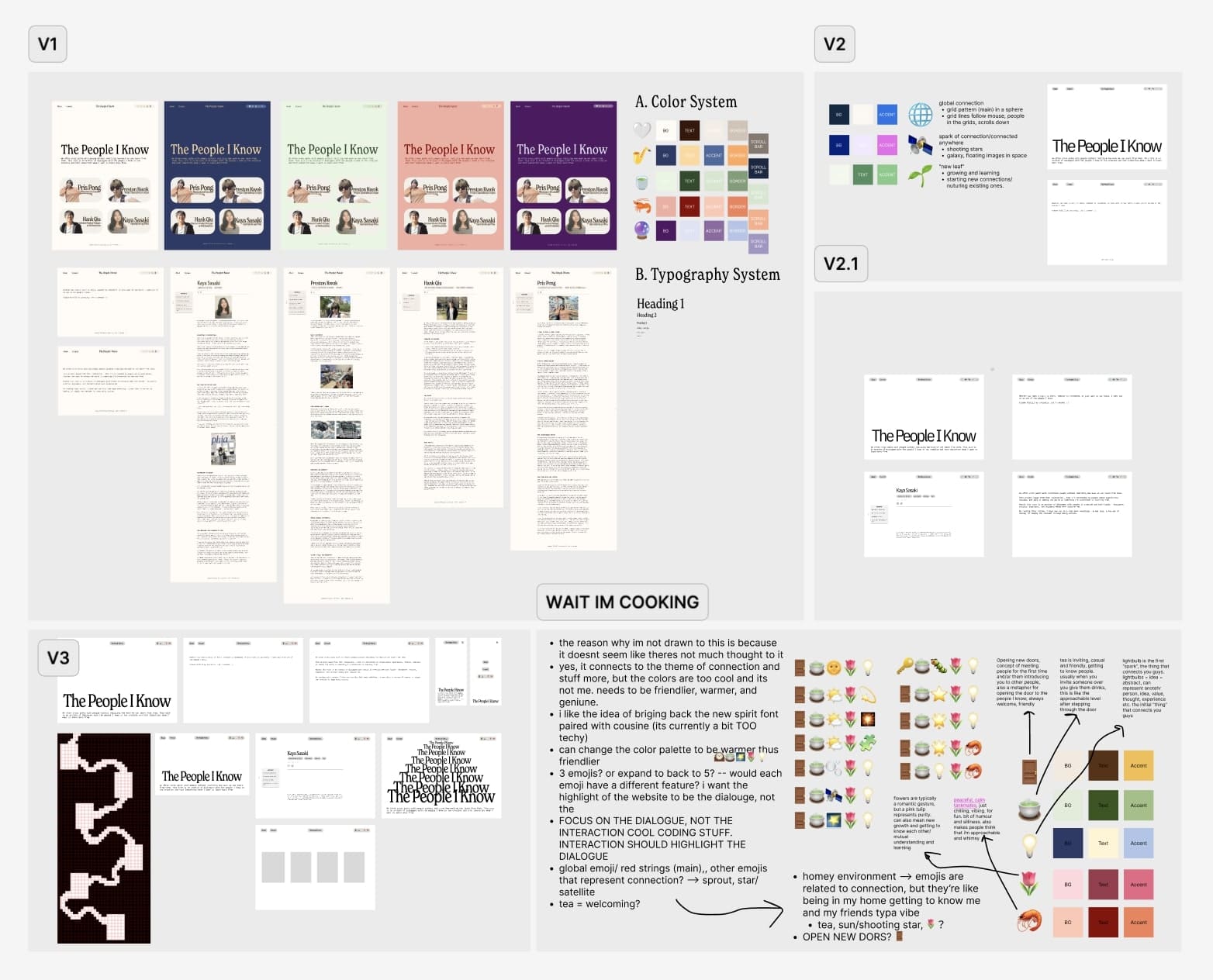 Iterations of TPIK website design